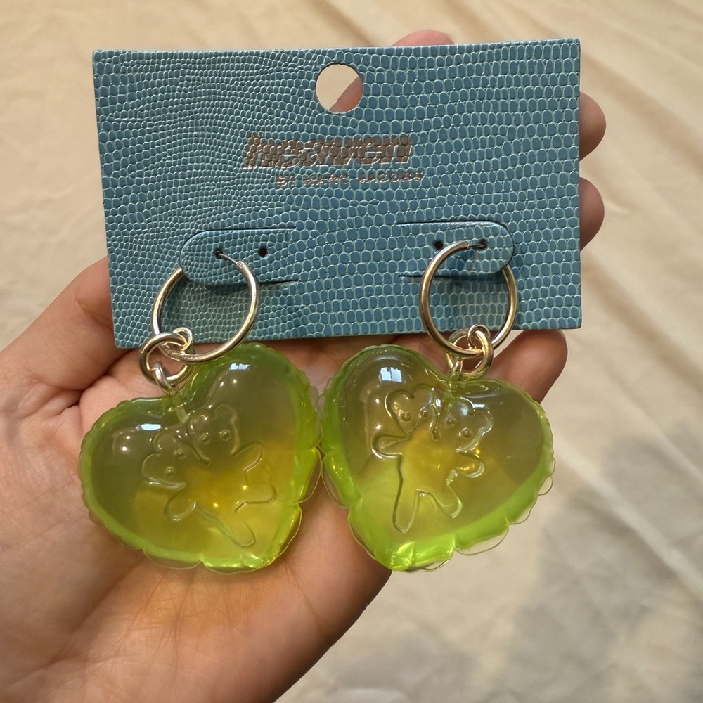 Heaven by Marc Jacob’s Green Heart teddy bear Earrings